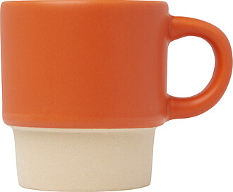 LANGRES Stohovatelný šálek na espresso s keramickým dnem o objemu 130 ml, oranžová