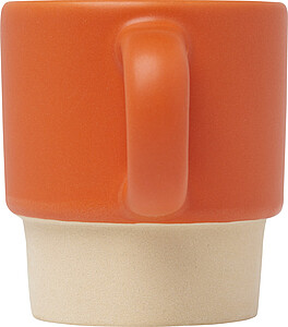 LANGRES Stohovatelný šálek na espresso s keramickým dnem o objemu 130 ml, oranžová