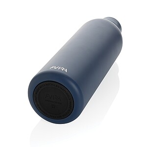 LARNAKA Vakuová termoska z recyklované nerezové oceli, 1000 ml, námořní modrá