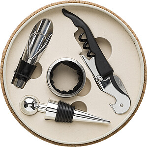 LEDORA Sada na víno v korkovém pouzdře