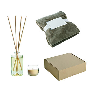 LEKIM Dárková sada s dekou, difuzérem a svíčkou, zelená