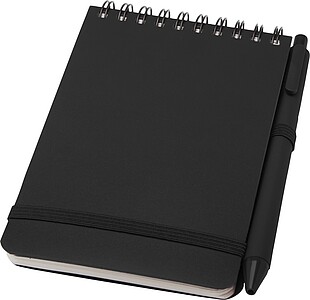 LINDAR Linkovaný blok A6 s deskami z recyklovaného plastu, černá