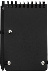 LINDAR Linkovaný blok A6 s deskami z recyklovaného plastu, černá