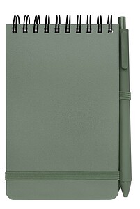 LINDAR Linkovaný blok A6 s deskami z recyklovaného plastu, vojenská zelená