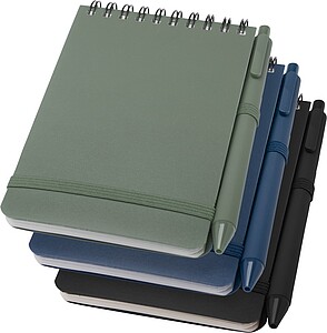 LINDAR Linkovaný blok A6 s deskami z recyklovaného plastu, vojenská zelená