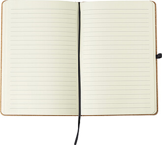 Linkovaný zápisník A5, 100 listů, recyklovaná kůže, hnědý