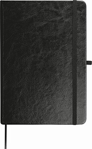 Linkovaný zápisník A5, 96 listů, desky z recyklovaného PU, černý