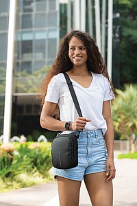 LISSORA Sportovní crossbody taška k nošení 3 způsoby, černá