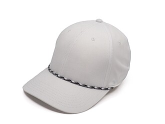 LUGARO Stylová šestipanelová kšiltovka s ozdobnou šňůrkou, bílá