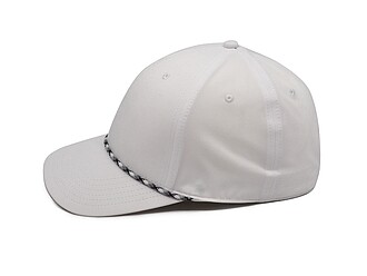 LUGARO Stylová šestipanelová kšiltovka s ozdobnou šňůrkou, bílá
