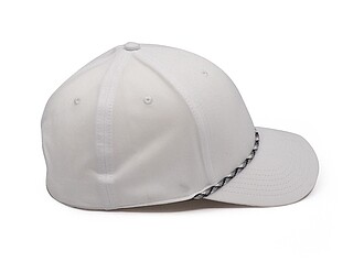 LUGARO Stylová šestipanelová kšiltovka s ozdobnou šňůrkou, bílá