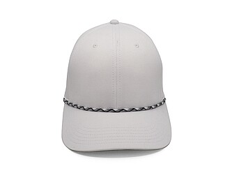LUGARO Stylová šestipanelová kšiltovka s ozdobnou šňůrkou, bílá