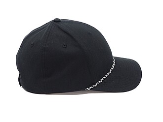 LUGARO Stylová šestipanelová kšiltovka s ozdobnou šňůrkou, černá
