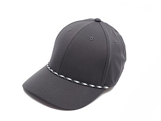 LUGARO Stylová šestipanelová kšiltovka s ozdobnou šňůrkou, šedá