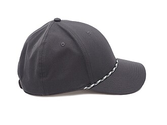 LUGARO Stylová šestipanelová kšiltovka s ozdobnou šňůrkou, šedá