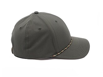 LUGARO Stylová šestipanelová kšiltovka s ozdobnou šňůrkou, tm. vojenská zelená