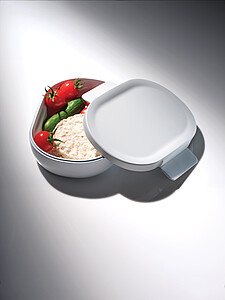 Lunchbox z recyklovaného plastu, bílo šedý