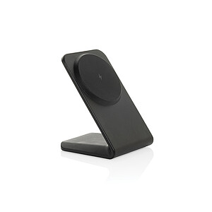 Magnetická bezdrát. nabíječka 15W VoltPerch z RCS RPET, černá - reklamní předměty