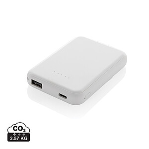Magnetická powerbanka 5000mAh 5W z RCS plastu, bílá