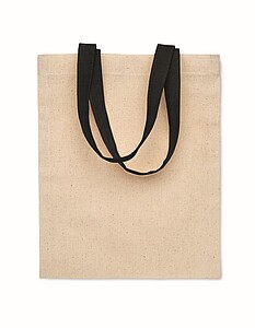 Malá bavlněná dárková taška, béžová s černými uchy