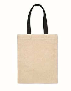 Malá bavlněná dárková taška, béžová s černými uchy