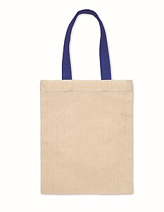Malá bavlněná dárková taška, béžová s modrými uchy