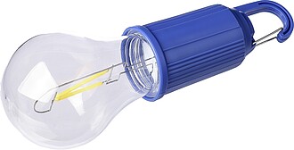MARADORA Plastová žárovka s karabinou, kobaltově modrá