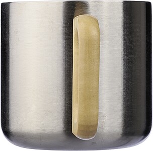 MARIAL Dvoustěnný hrnek z nerezové oceli, 400 ml, stříbrná