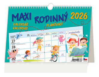 MAXI RODINNÝ plánovací kalendář 2026 - reklamní kalendáře