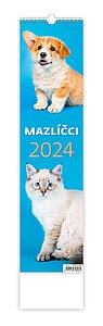 Mazlíčci 2025, nástěnný kalendář, prodloužená záda - reklamní kalendáře