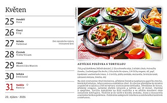 Mezinárodní kuchařka 2026, stolní kalendář