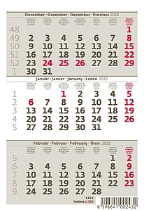 Mini tříměsíční kalendář 2026, stolní kalendář