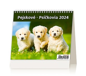 Minimax Pejskové 2025, stolní kalendář - reklamní kalendáře