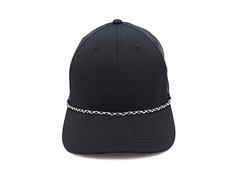 Moderní kšiltovka s ozdobnou šňůrkou na kšiltu, černá