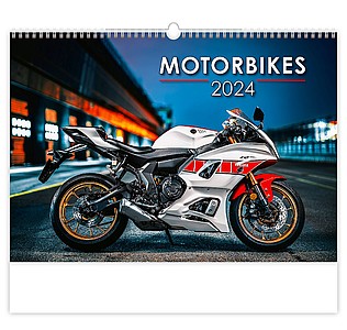 Motorbikes 2026, nástěnný kalendář, prodloužená záda - reklamní kalendáře