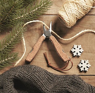 Multitool s 9 funkcemi, povrch rukojeti je z korku