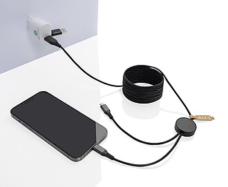 Nabíjecí kabel 4v1 3m z RCS rPET, šedá