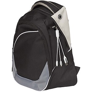 Nabíjecí kabel 4v1 z recyklovaného hliníku s klíčenkou, stříbrný