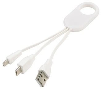 Nabíjecí kabel s očkem, bílý - reklamní předměty