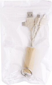 Nabíjecí kabel se 4 koncovkami a kroužkem na klíče