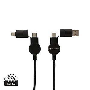 Nabíjecí kabel se 4 koncovkami, černý - reklamní předměty