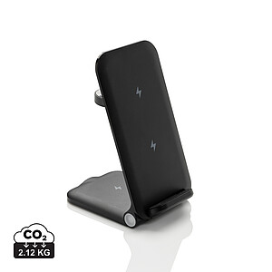 Nabíječka 3 v 1 15 W z RCS recyklovaného plastu, černá - reklamní předměty