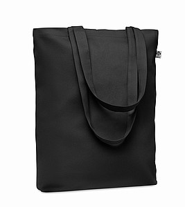 Nákupní taška z organické bavlny s širším dnem, černá