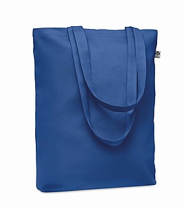 Nákupní taška z organické bavlny s širším dnem, kr.modrá