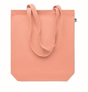 Nákupní taška z organické bavlny s širším dnem, oranžová