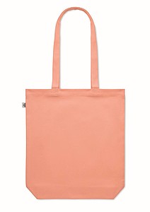 Nákupní taška z organické bavlny s širším dnem, oranžová