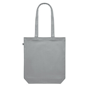 Nákupní taška z organické bavlny se širším dnem, šedá