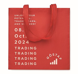 Nákupní taška z RPET netkané textilie, červená