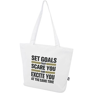 Nákupní taška z RPET se zipem, bílá