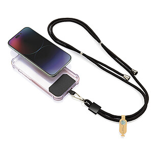 Nastavitelný telefonní popruh z RCS RPET, černá